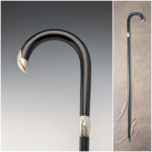 1913 年英國古董男士弧形手柄純銀裝飾手杖 92 公分 J Howell&Co Ltd